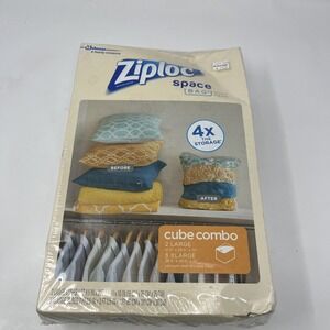 Ziploc Space Bag Cube Combo 2 Large & 3 XL Vacuum Seal Storage New